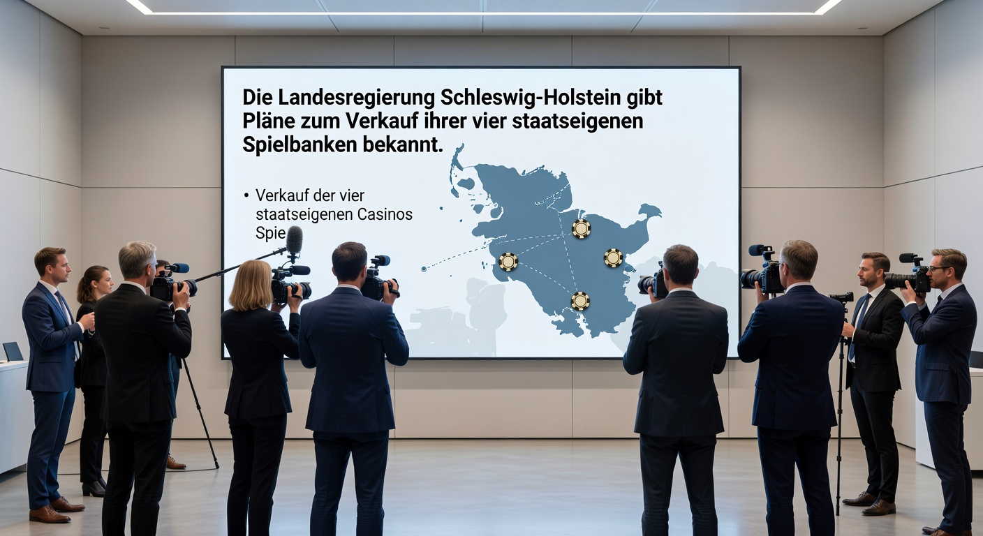 Innenansicht eines Spielbank-Saals mit Spielern an Tischen und Automaten in Schleswig-Holstein