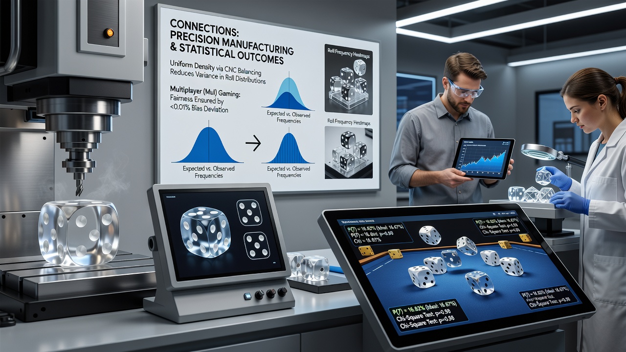 Statistische Auswertung von Würfelergebnissen mit Diagrammen und Messinstrumenten