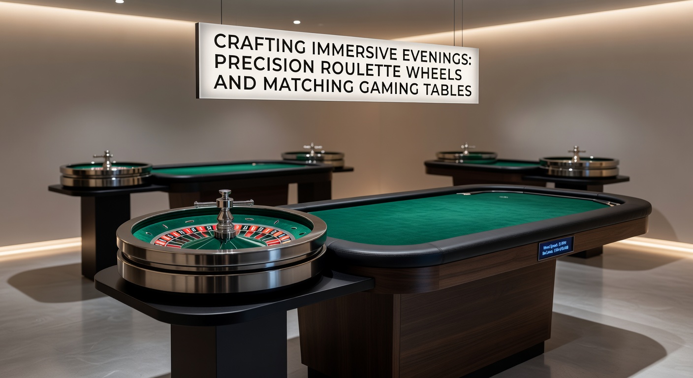 Passender Gaming-Tisch mit integriertem Roulette-Rad, grünem Filz und opulenten Beinen, ideal für immersive Heim-Casino-Abende