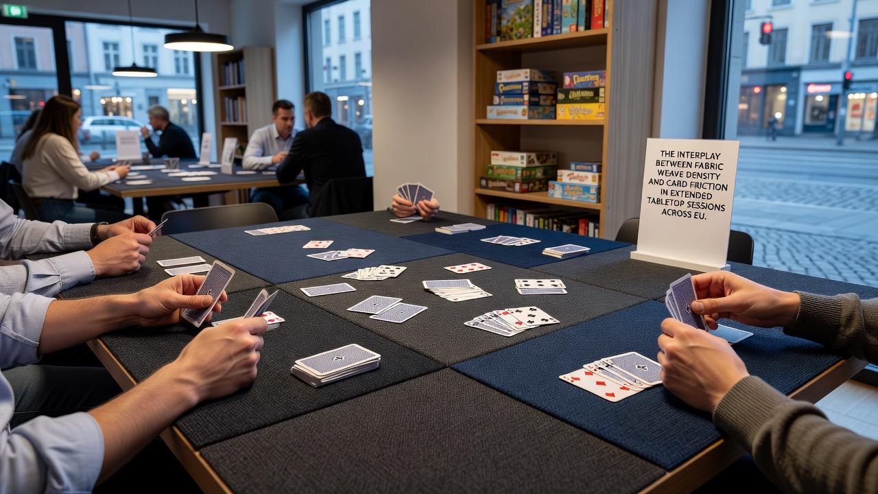 Vergleich verschiedener Gewebeproben mit darauf liegenden Spielkarten